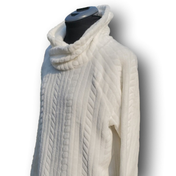 Reitmans Chenille Cabled Cowl Sweater Small - Picture 9 of 14